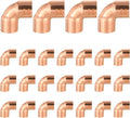 HeSun 25-Pack Copper Fittings, 1/2-Inch Short Radius 90-Degree Copper Elbow, C x C with Sweat Solder Connection