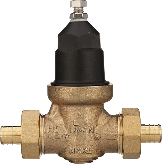 Zurn Wilkins 34-NR3XLDUPEX 3/4" NR3XL Pressure Reducing Valve with Double Union PEX Crimp Tailpiece Connection