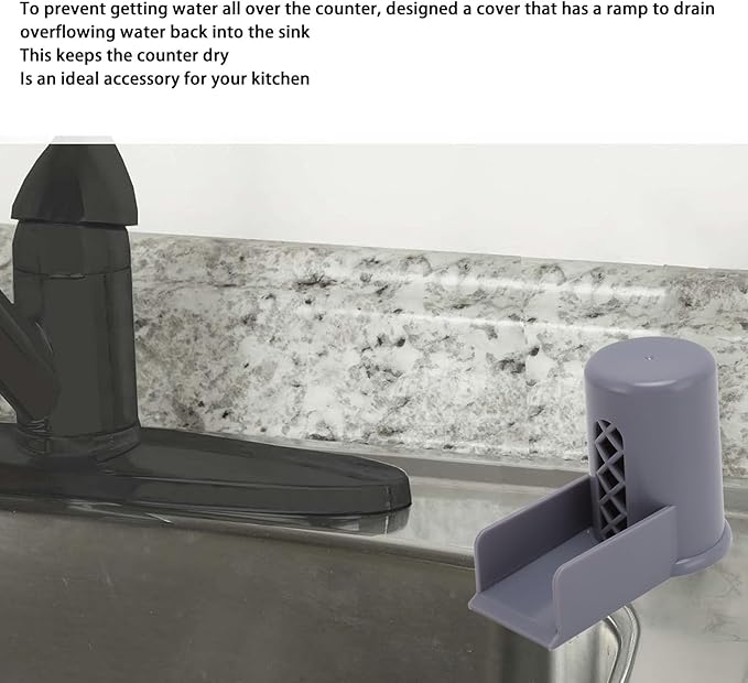 Dishwasher Air Gap Cover with Ramp, Replacement Air Gap for Dishwasher Air Gap Overflow Spout Extender With Ramp For Kitchen Sink(Gray)
