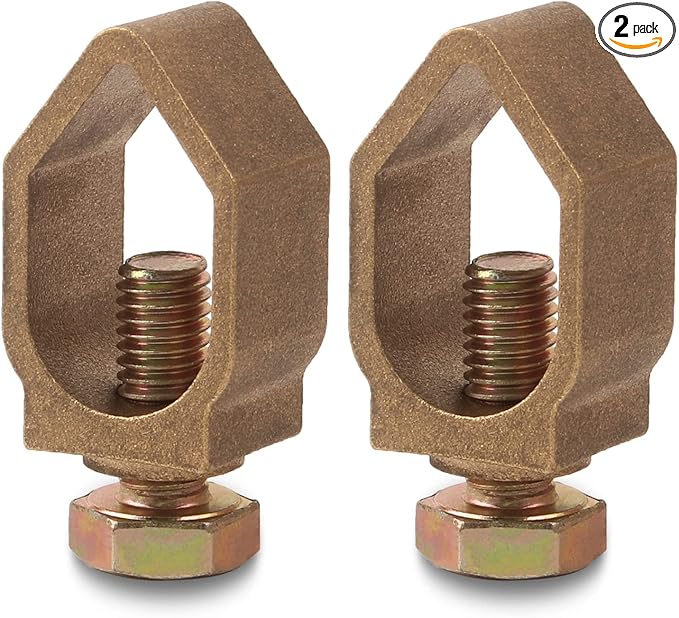 2PCS 5/8-Inch Direct Burial Copper Ground Rod Clamps Grounding Clamp,5/8"