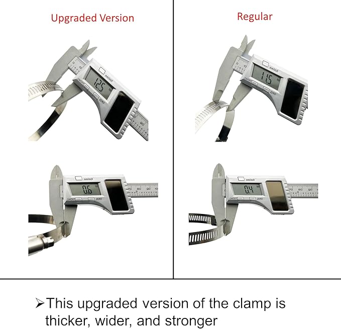Upgraded Version 4" (Diameter) Thicken Adjustable 304 Stainless Steel Duct Clamps Pipe Clamp Air Ducting Clamp worm drive hose clamps (4Pcs, 91mm-114mm)