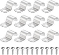 uxcell 12Pcs 16mm(5/8") One Hole Rigid Pipe Strap, 304 Stainless Steel Conduit Clamp Thicken U Bracket Heavy Duty Pipe Clamp with Self-Tapping Screws for Fixing Tube Cable, Silver