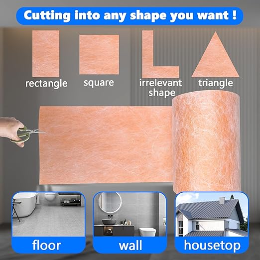 Upgraded Waterproofing Membrane Thickened 23.6 mils 0.82ftx98.4 ft/ 80.7 Square Feet, Professional Waterproof Membrane for Shower for Shower Walls, Bathroom Flooring, Wet Room, Tile, Sauna, Steam Room