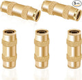 Siptenk 1/2 DOT Air Line Fittings 5PCS, Brass Straight Union 1/2" OD Air Brake Line Fittings Quick Push to Connect Fittings for Truck Trailers Industry Air System