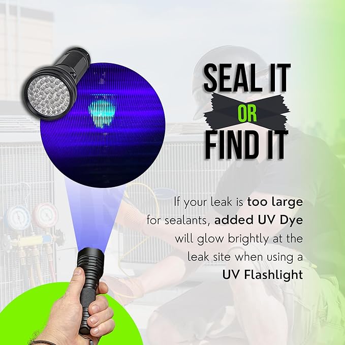 Leak Saver Direct Inject Ultimate 3-in-1 | AC Refrigerant Leak Sealer | with UV Dye & Moisture Remover | for Most HVAC Systems Up to 5 Tons - Professional AC Leak Sealer - AC Stop Leak