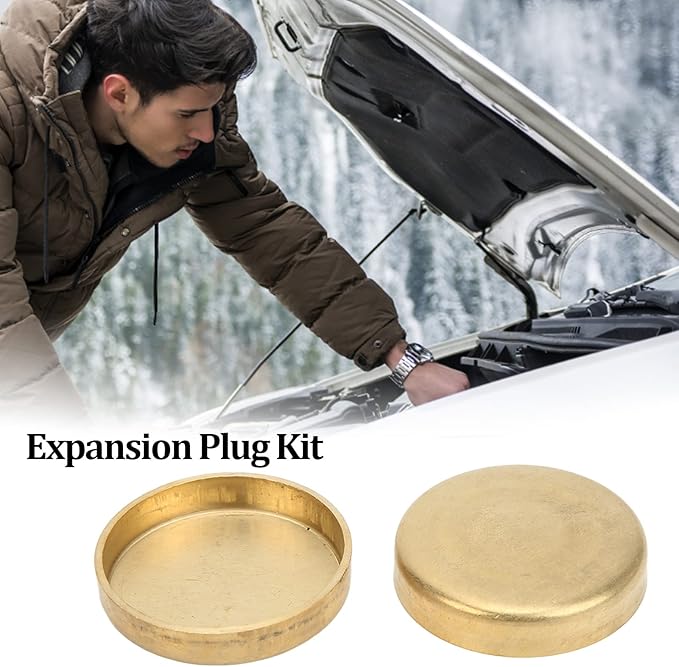 Freeze Plug Kit Brass Freeze Frost Plug Parts MPE-100BR Compatible with Chevy Small Block 283ci 305ci 327ci 350ci 1957-1997