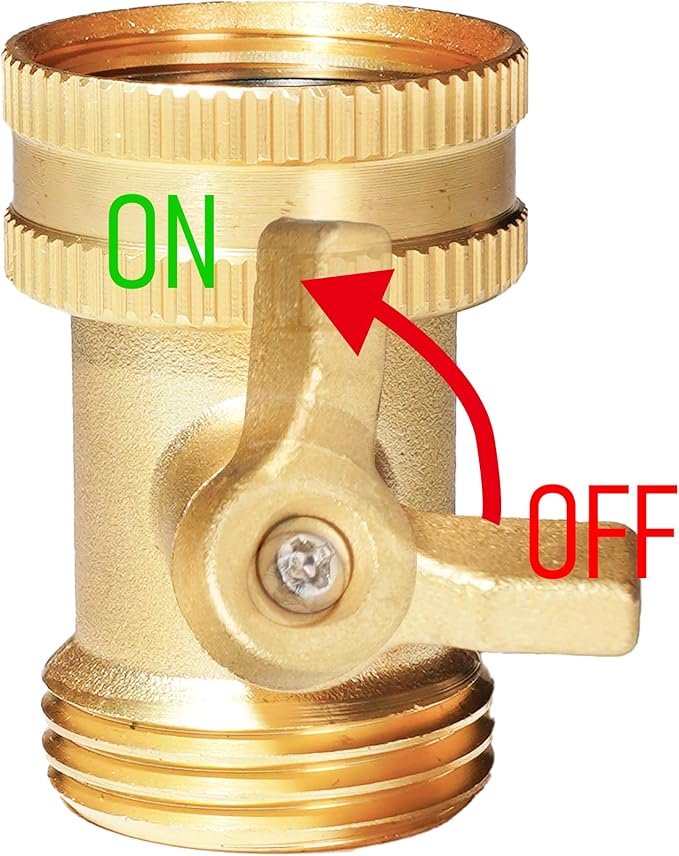 Hourleey Brass Garden Hose Shut Off Valve, 2 Pack Heavy Duty 3/4 Inch Solid Brass Garden Hose Shut Off Valve with 10 Extra Rubber Washers