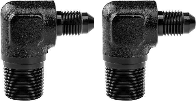EVIL ENERGY 4AN to 3/8" NPT Male 90 Degree Fitting Adapter Aluminum 2PCS
