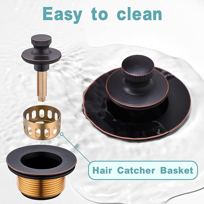BESTILL Bathtub Drain Kit and Overflow Faceplate, Oil Rubbed Bronze