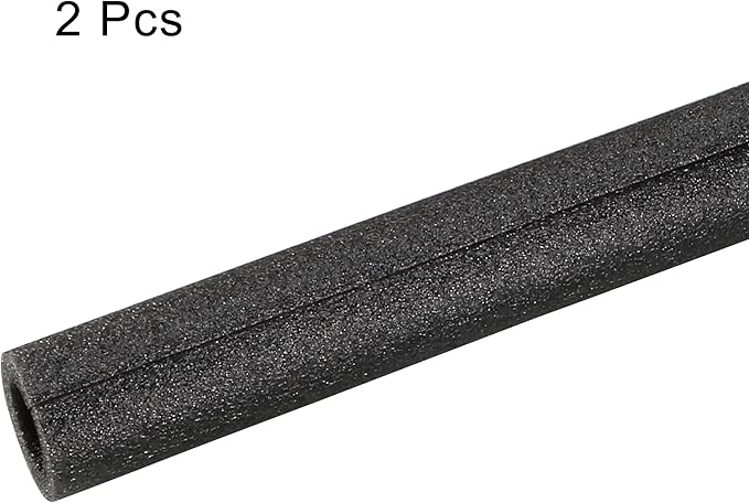 MECCANIXITY Foam Tube Sponge Protective Sleeve Heat Preservation Black Sleeve Polyethylene Pipe 15mm(0.6 Inch) ID for Pipe Insulation, Pack of 2