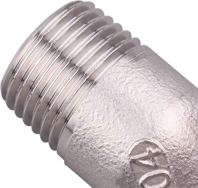 DERNORD 5/16" Hose Barb x 1/2" Male NPT Stainless Steel 90 Degree Elbow- Home Brew Pipe Fitting