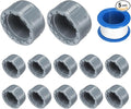 uxcell 5Pcs 3/4 Inch PT Female Thread PVC Pipe Fitting Cap, Cleanout Water Drain End Caps, Pipe Plug Socket Fittings with Tape for Water Heater Supply Lines, Plumbing, Gray