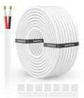 NAOVEO 14 Gauge Wire 2 Conductor Electrical Wire, 14 AWG Stranded PVC Tinned Copper Cable, Flexible/Low Voltage Automotive Wiring for LED Lamps, Marine, Speaker, Appliances (50FT)