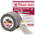 X-Treme Tape MOCAP Heavy Duty Electrical Tape, Self-Fusing Silicone Rubber, Waterproof & Insulating Flexible Tape, Electrical for Hose, Automotive, Outdoor & Repairs - 1" x 10ft Roll - Grey