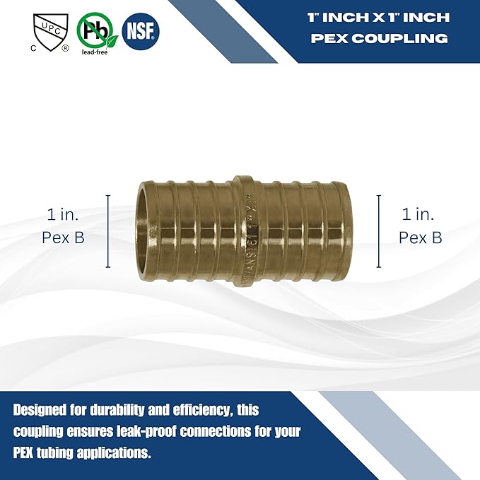 XFITTING Pex 1 Inch x 1 Inch Pex Coupling, 23-1-4=10XX, 10 Pieces