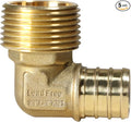 XFITTING 5 Pcs Barb Crimp 3/4 Inch Pex Male Elbow, 3/4 Inch Pex Male Threaded Elbow