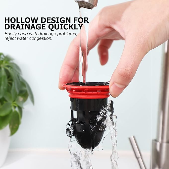 NOLITOY 2pcs Shower Floor Drain Backflow Preventer, Waste Water Drainer Valve Sewer Core Plug Gas Sealer for Kitchen Bathroom (Black, White)