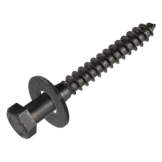 1/4 x 3 (100 Pack) Lag Screw Kit, 100 Screws and 100 Washers, Ceramic Black Ruspert Coating for Exterior Use, Meets ASTM A307 and ASME B18.2.1, Industrial/Commerical Grade by Makers Bolt