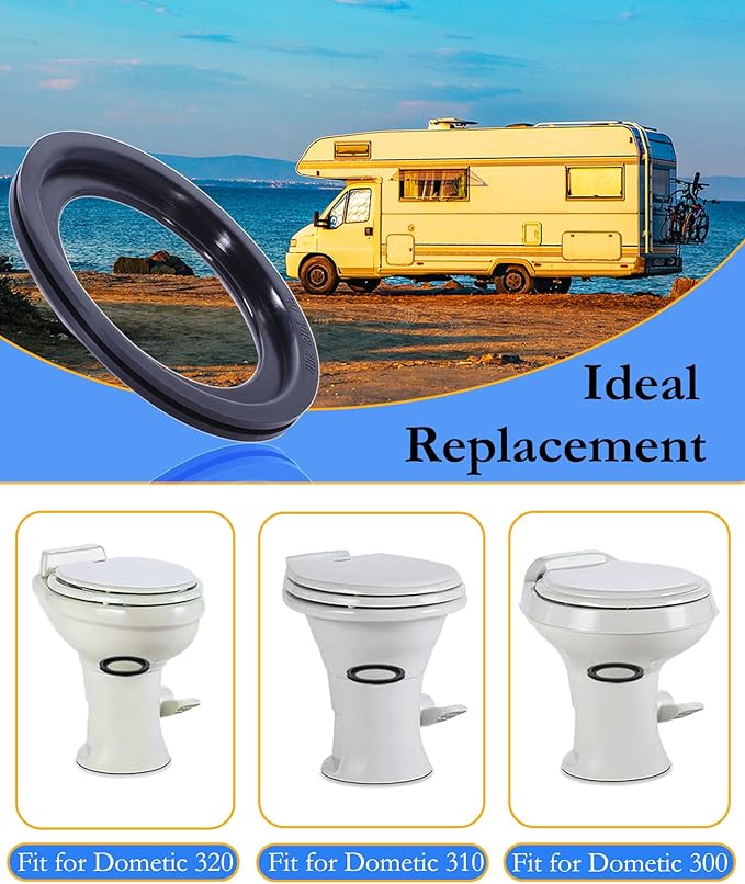 RV Toilet Seal Replacement 2-Pack for Dometic 300/310/320 Toilets, High-Grade Flush Ball Seal Gasket Kit 385311658-Durable Rubber, Easy Installation, Fix Leakage & Odor, for Camper/Travel Trailers (2)