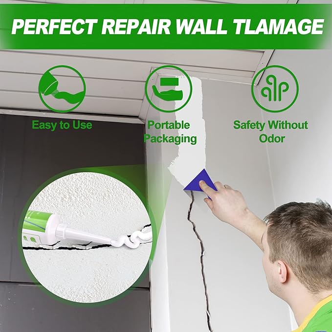 Drywall Repair Kit, 1 Spackle Wall Repair Patch Kit, Wall Mending Agent, Quick Fix for Broken Walls