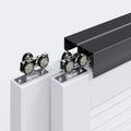 EaseLife 12FT/144in Bypass Double Sliding Pocket Door Hardware Kit,Commercial Grade,Aluminum,Bypassing Wardrobe Closet Door Track for 4 Door System,Slide Smoothly Quietly,Easy Install,Black,No Door