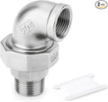 TAISHER 2PCS 304 Stainless Steel 90 Degree Elbow Union，1" NPT Female x 1" NPT Male Cast Pipe Fitting
