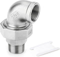 TAISHER 1PCS 304 Stainless Steel 90 Degree Elbow Union，1" NPT Female x 1" NPT Male Cast Pipe Fitting