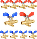 10 Pack Foskan PEX-A Expansion Drop Ear Ball Valve, 3/4" Full Port Shut-off Valve with Blue or Red Butterfly Handle for PEX-A Pipe Connection