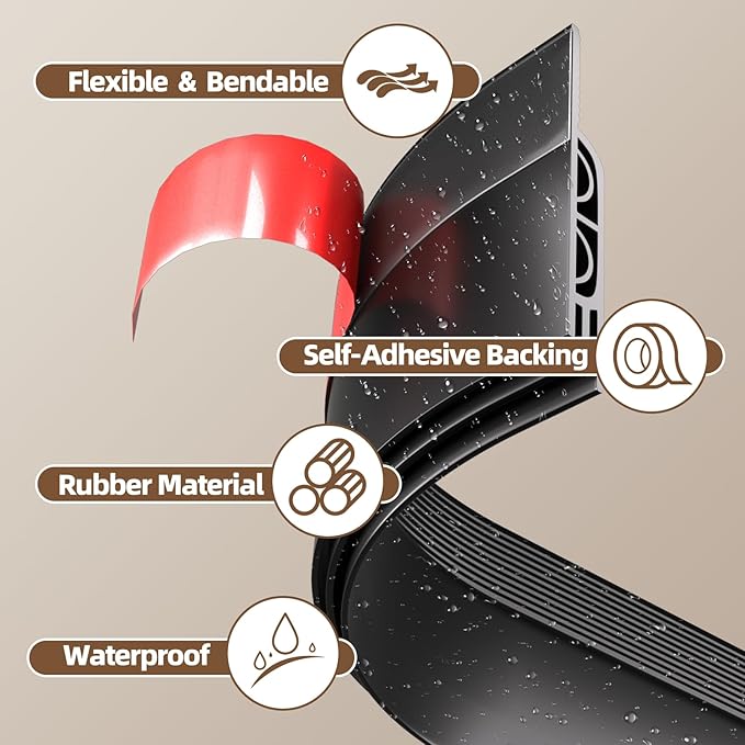 78" Door Draft Stopper for Bottom of Door, Under Door Gap Filler for Winter Cold Insulation, Door Sweep for Exterior & Interior, Weather Stripping Door Seal Blocker Noise Dust, Black