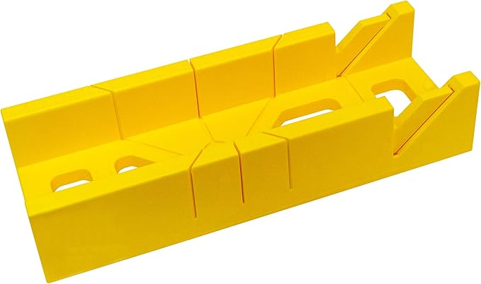 GreatNeck PMB16 16 Inch Plastic Miter Box | Quickly Measure & Cut 45, 90, & 135 Degree Angles | Amazingly Useful (& Simple) Woodworking Tool | Dimensions: 12” x 4” x 2-1/4” | Yellow