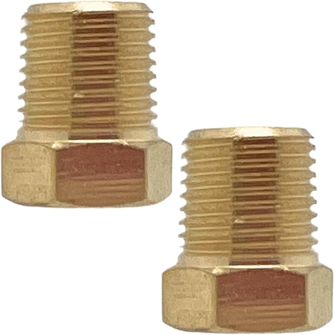 2 Pack Brass Pipe Plug 1/8" NPT Male Outer Hex Head Socket Plug Fitting for Plumbing by CX WONDERLAND