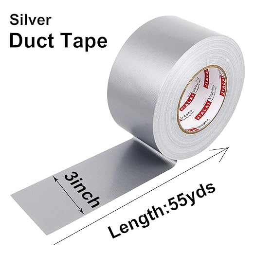 Wide Duct Tape 3 inch, Industrial Grade Silver (Gray) Tape 3 inches x 55 Yards (164 ft), 9 Mil Heavy-Duty, Waterproof, UV Resistant for Crafts & Home Improvement