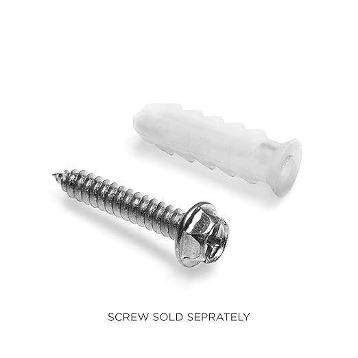 THE CIMPLE CO Ribbed Plastic Conical Anchors - for Concrete, Stucco, Brick, Drywall, and Similar - Kit of 10 Anchors