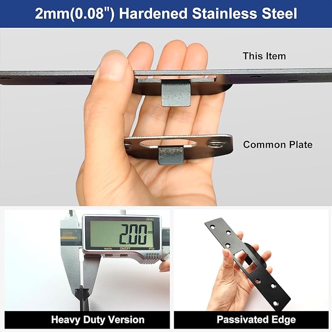 Extra Long Door Strike Plate 7", Heavy Duty Version, Oversized Striker to Repair Damaged Worn Frame/Slot/Jamb, Large Hole to Fix Latch Sticking, Security Reinforcement Plate