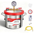 1.5 Gallon Vacuum Chamber, 201 Stainless Steel Degassing Chamber with Acrylic Lid and 4.9 ft Hose, for Resin, Silicone, Epoxy, Plaster Degassing and Wood Stabilization Projects