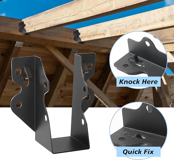 36 Pcs 2"x 4" Joist Hanger,Q235B Steel Face Mount Joist Hangers,Black Powder Coated Hurricane Ties for Rafter, Rafter Brackets for Floor, Deck and Ceiling Joists
