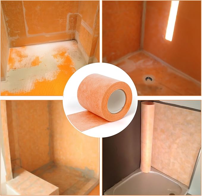 Professional Waterproof Membrane for Shower,5In x 50Ft(21 Sq Ft), Superior Waterproofing Solution for Bathroom, Kitchen,Saunas and Wet Areas