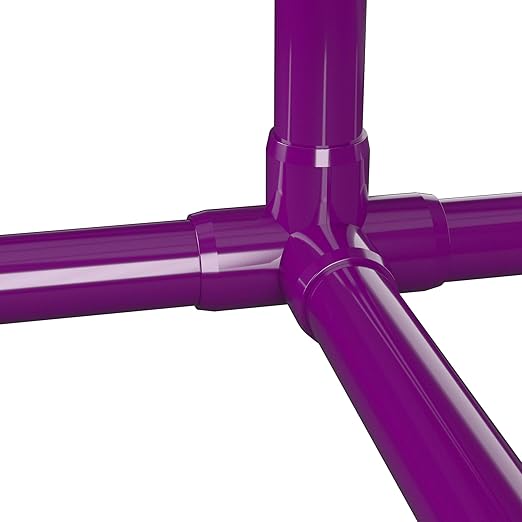 FORMUFIT 1-1/4” 4-Way Tee Furniture Grade PVC Fitting in Purple, Made in USA, UV-Resistant, Impact-Proof, 1.660” Actual Socket Diameter (Pack of 4) - F1144WT-PU-4