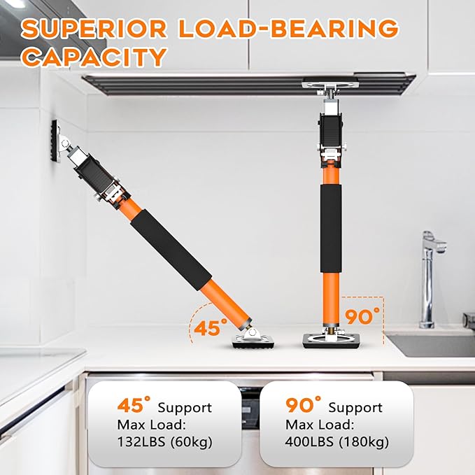 HOLOTHURIAN Cabinet Jack Support Pole, 15.8-23.6 inches Third Hand Tools Adjustable Support Pole, 3rd Hand Support System for Upper Cabinet Installation, 400 LB Capacity, 4-Pack