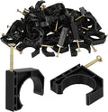 50 Pack Pack 1" Half Clamps J-Hook with Nails Set, J Clamps for PEX, Copper, CPVC Tubing Connections