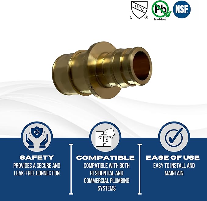 XFITTING Pex A 1 Inch x 3/4 Inch Pex A Reducing Coupling, 29-5-6=2XX, 2 Pieces