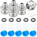 TAISHER 5PCS 304 Stainless Steel Garden Hose Adapter, 3/4" GHT Male x 3/8" NPT Male Garden Hose Connector with Washers