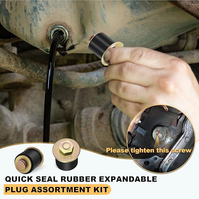 Siptenk 9PCS Freeze Rubber Expansion Plug, 3 Sizes Automotive Rubber Expandable Freeze Plugs 3/4" 7/8" 1" for Engine