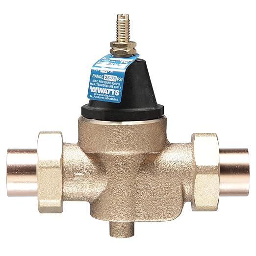 Watts LFN45BM1-DU Water Technologies Standard Capacity, Water Pressure Reducing Valve, Double Union Threaded Female Inlet and Outlet, 1 Inch