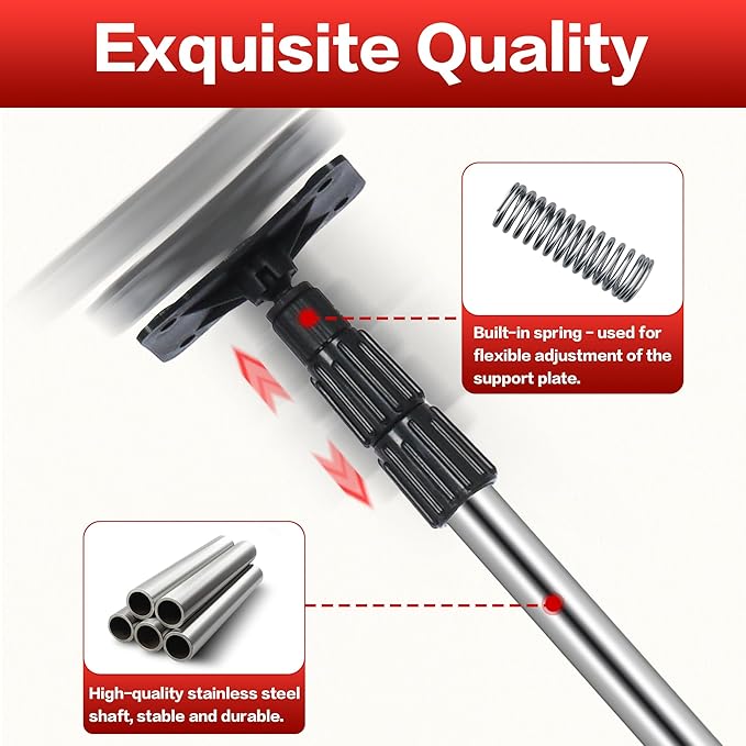 10Ft Dust Barrier Poles Kit with Carry Bag, Adjustable Zipper Wall Poles, Dust Containment Pole, Steel Telescoping Support Pole for Temporary Dust Barrier System, Home Renovation/Construction