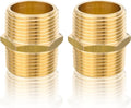 100-PCs HeSun Brass Hex Nipple Pipe Fitting, 1" NPT Male x 1" NPT Male Nipple Pipe Adapter(NPT015-100)