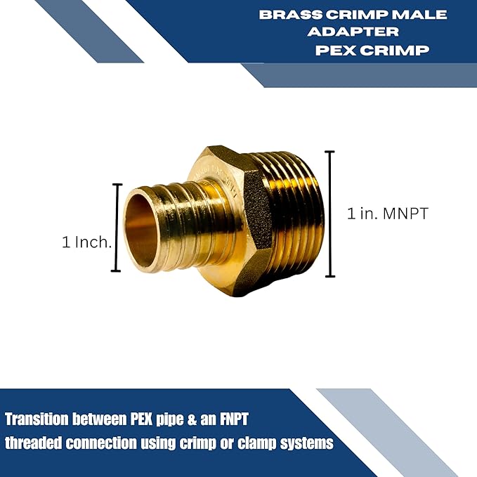 XFITTING 1 inch Pex x 1 inch Male NPT Adapter, 24-4-3=10X, 10 Pieces