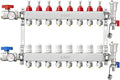 ABST PEX Manifold,8 Loop Stainless Steel Floor Radiant Heat Manifold Kit with 1/2" Adapters Included for Hydronic Radiant Floor Heating