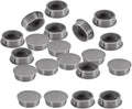 uxcell 1-3/16" Plastic Hole Plugs, 16Pcs Flush Type Panel Round Snap in Fastener Knockout Locking Plugs for Furniture Insert End Caps Panels, Gray