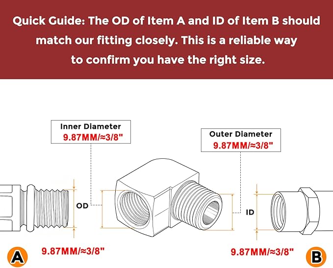 Packs of 2, 90° 1/8" FeMale NPT to 1/8" Male NPT Solid Brass Barstock Street Elbow, Forged Pipe Fitting for Pipe Leak Repair, Bathroom Remodeling, Tool Extensions, Compression